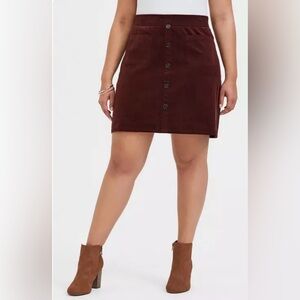 Torrid Mini Corduroy Button-Front Skirt Sz 0